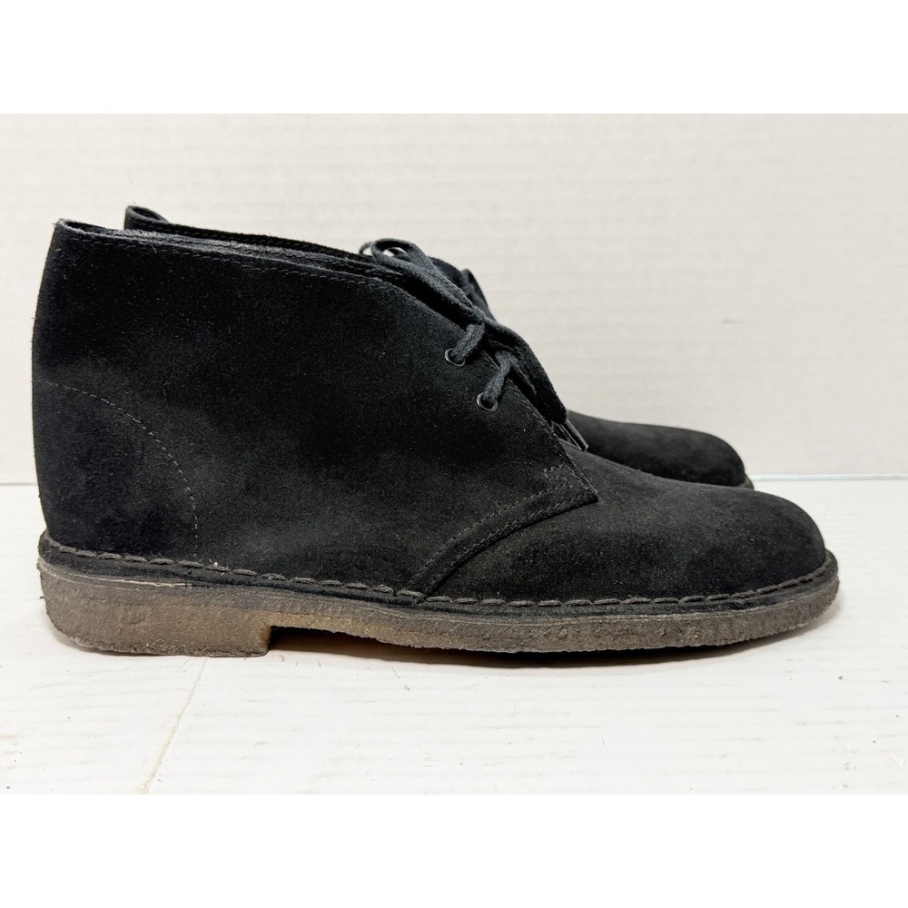 Clarks Originals Desert Boot‎ Black Suede Crepe Sole Men's Size 7.5 US